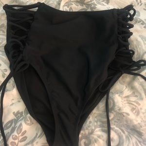 Black high waisted bikini bottom NWOT
